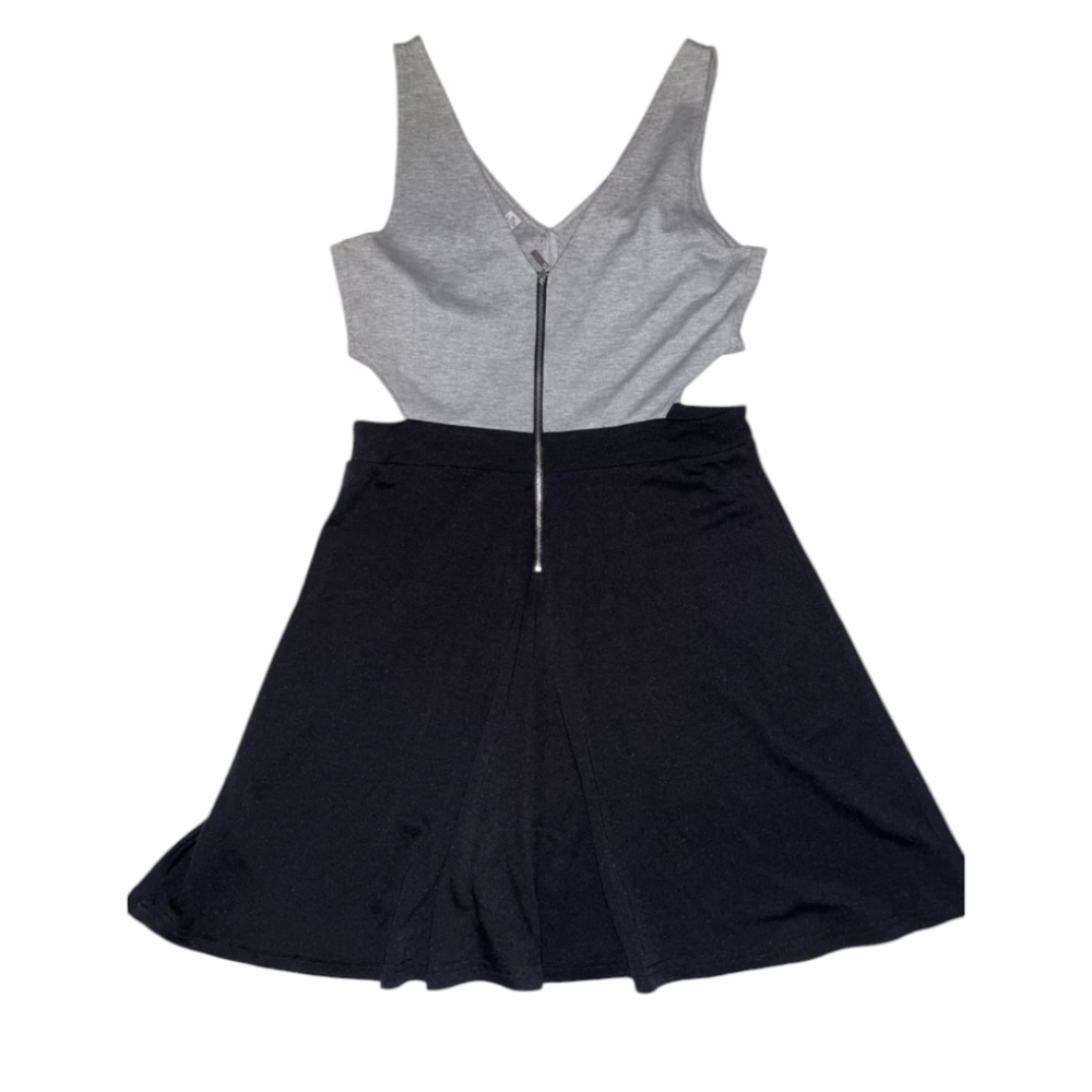 Guess Fit N Flare Dress Y2K Sleeveless A-Line Grey Black Women's Size Small